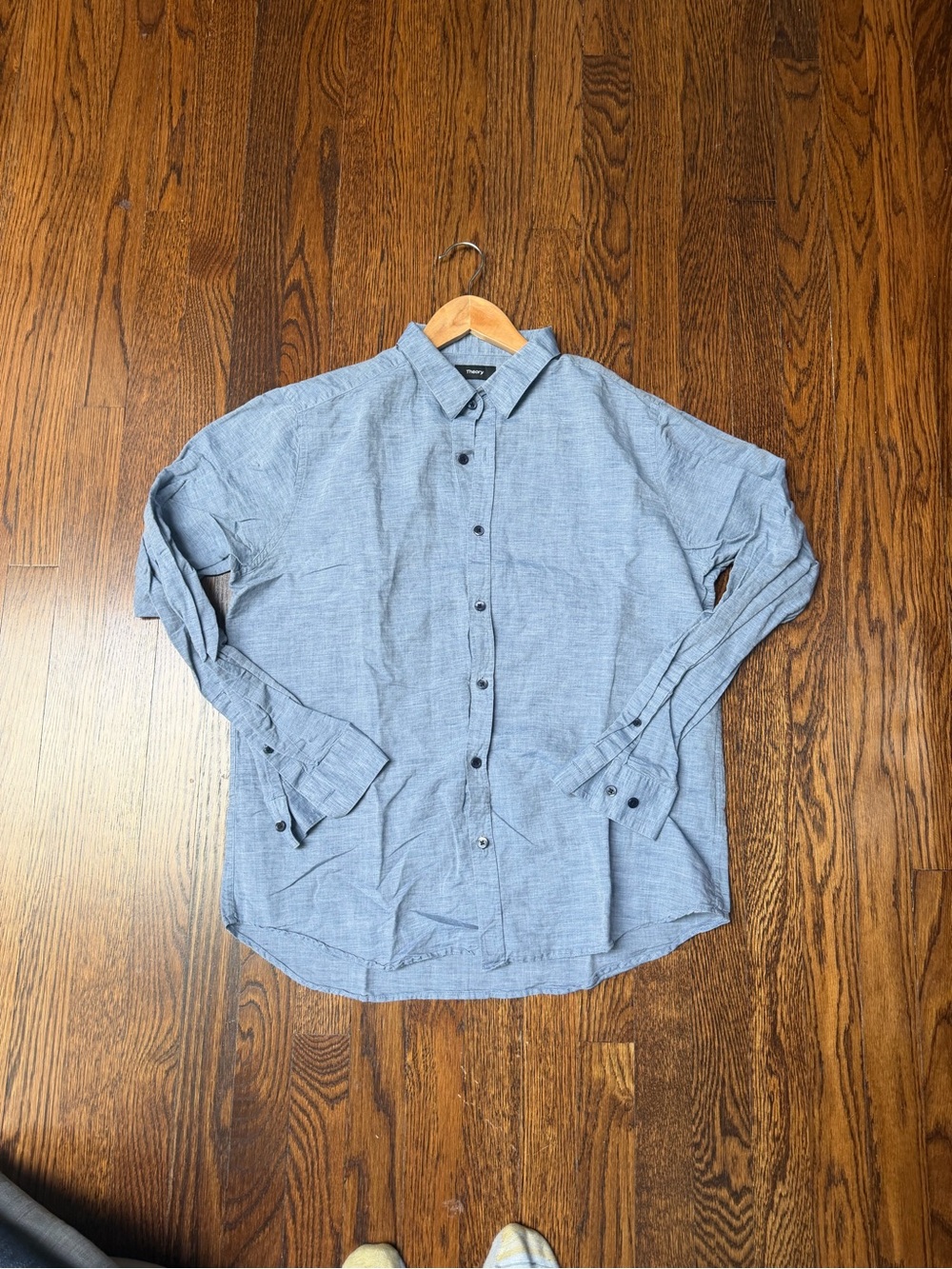 Theory Men's Light Blue Button-Down Shirt